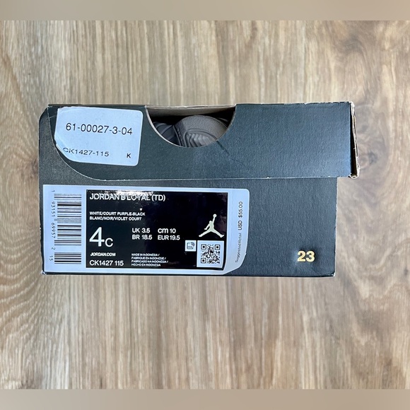 Jordan Kids B'Loyal (TD) (Infant/Toddler), CK1427 115 Size 4C WHT/Purple/BLK - Picture 4 of 8